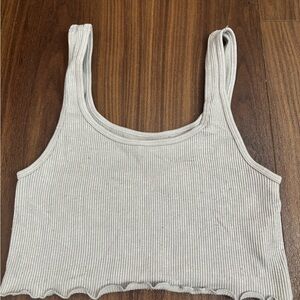 Women's grey Ribbed Tank Top